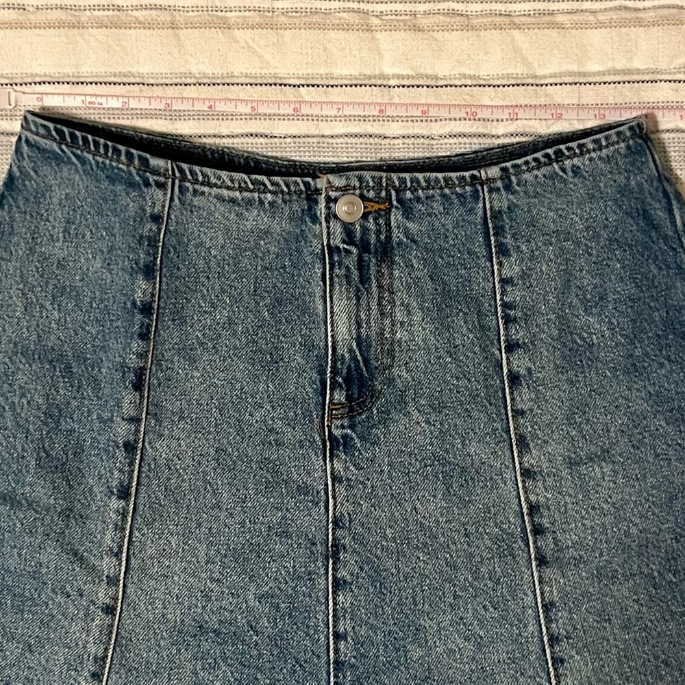 Future Collective Flared Denim Midi Skirt - Picture 7 of 9